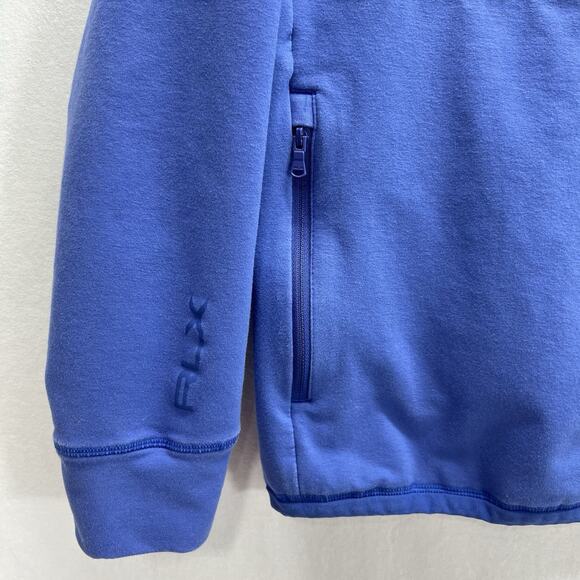 RLX Ralph Lauren Pullover Golf Quarter Zip Jacket Men M Hooded GrayBlue Moisture - Picture 4 of 12
